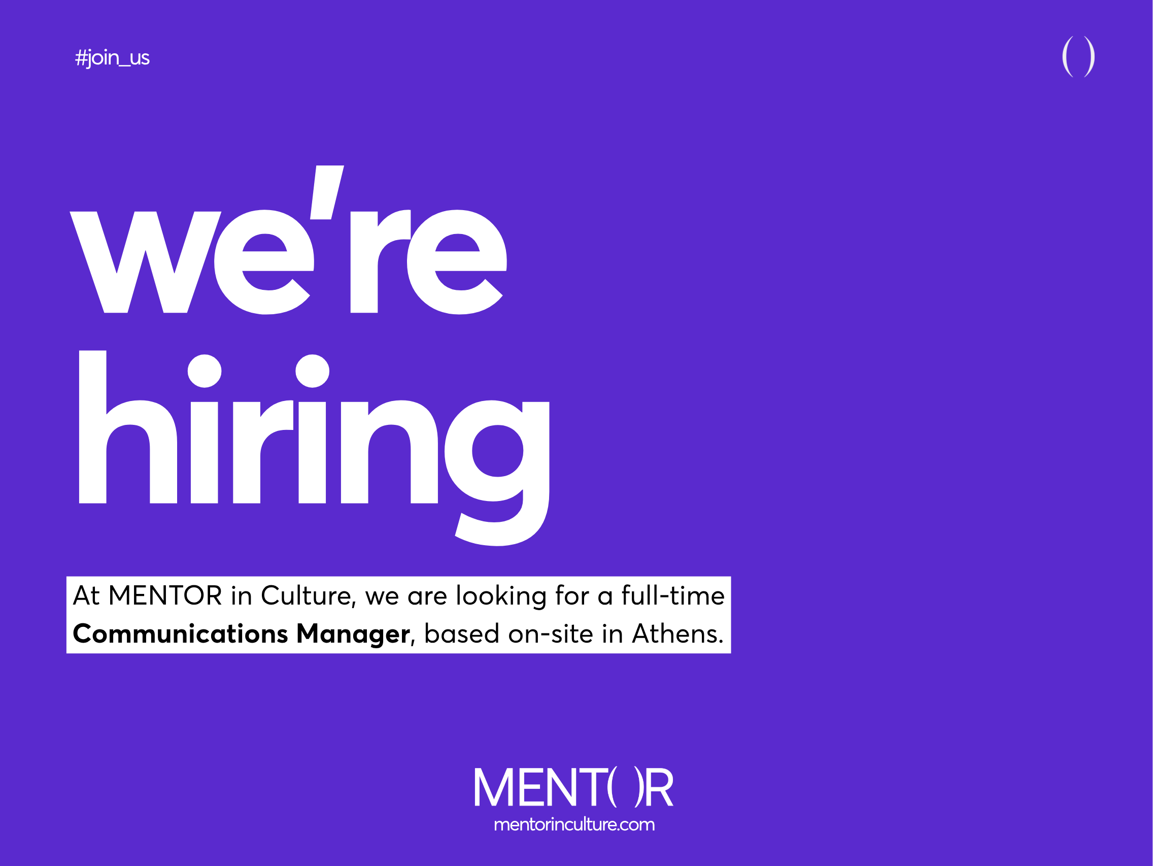 MENTOR is Hiring a Communications Manager